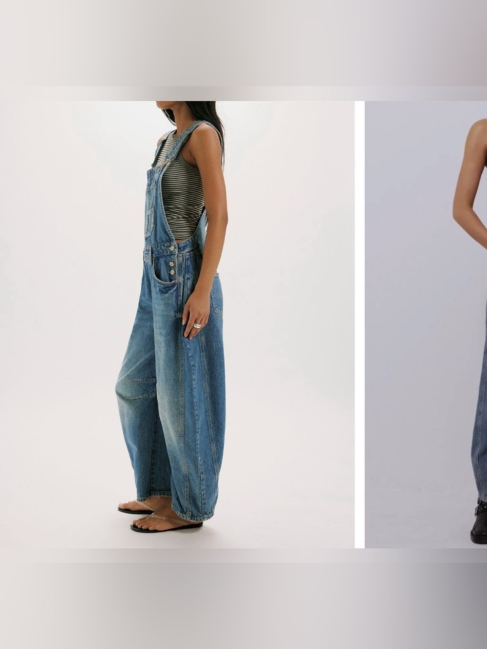 NWOT Free People We The Free Good Luck Barrel Overalls Ultra Light Beam - SMALL - Picture 5 of 11